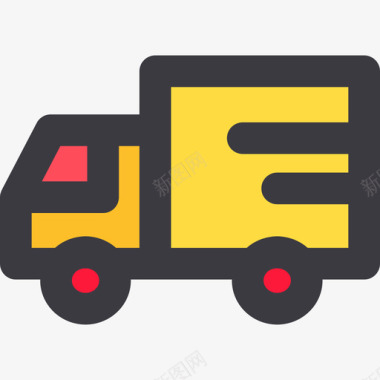 送货车购物75线性颜色图标图标