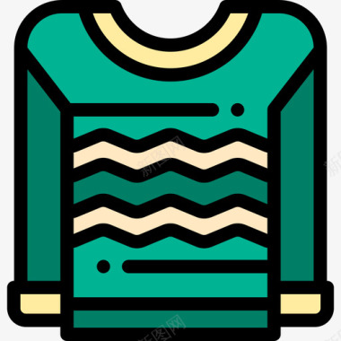 毛衣冬装6件线性颜色图标图标