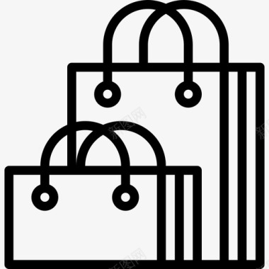 购物袋电子商务53线性图标图标