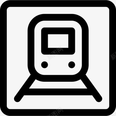 列车信号和禁令线性图标图标