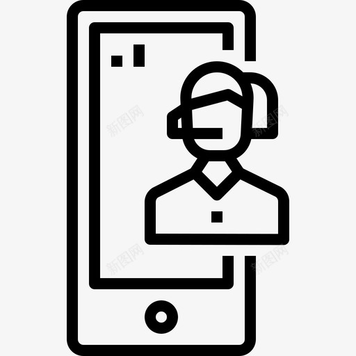 呼叫中心帮助移动图标svg_新图网 https://ixintu.com 启动 呼叫中心 在线 帮助 支持 服务 移动