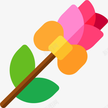玫瑰礼物公寓图标图标
