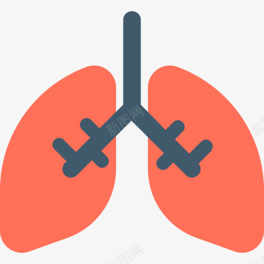 肺医用62扁平图标图标