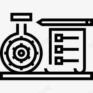 研究创作过程18线性图标图标