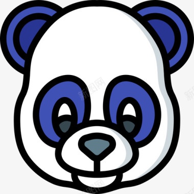 熊猫动物42线性颜色图标图标