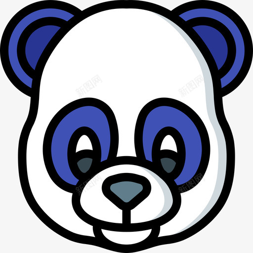 熊猫动物42线性颜色图标svg_新图网 https://ixintu.com 动物42 熊猫 线性颜色