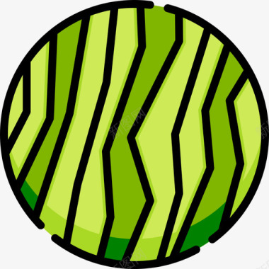 西瓜热带7线形颜色图标图标