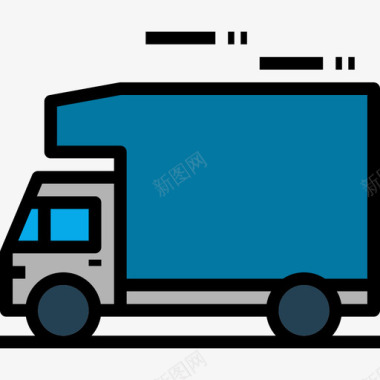 卡车购物87线性颜色图标图标