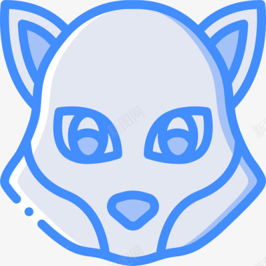 狐狸动物40蓝色图标图标