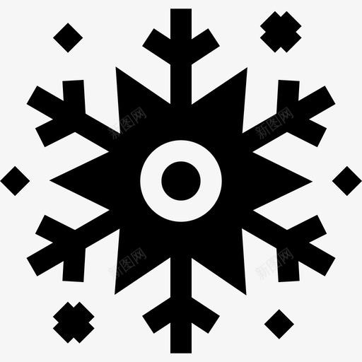 雪花冬季自然6填充图标svg_新图网 https://ixintu.com 冬季自然6 填充 雪花