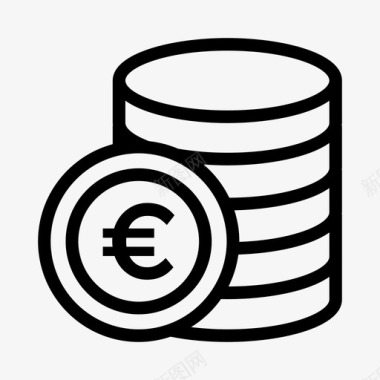 欧元硬币商业金融图标图标