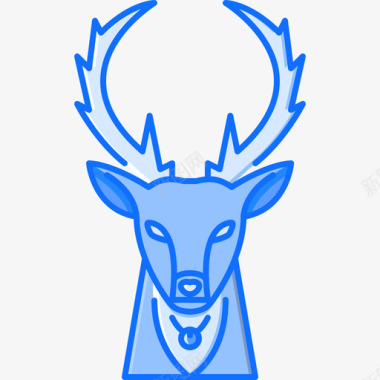 鹿圣诞110蓝色图标图标