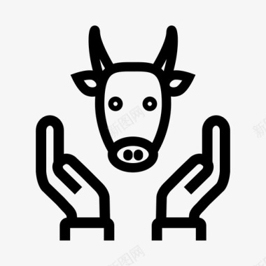 奶牛护理奶牛保险奶牛保护图标图标
