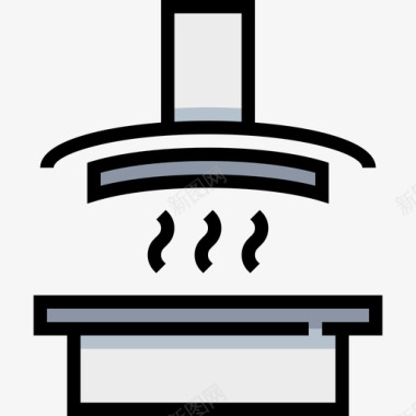 风帽厨房工具10线性颜色图标图标