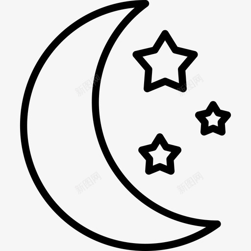 月亮沉睡3直线型图标svg_新图网 https://ixintu.com 月亮 沉睡3 直线型