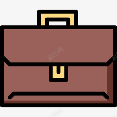 行李箱商务和金融47线性颜色图标图标