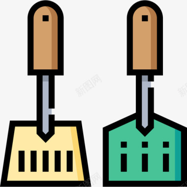 抹刀厨房工具10线性颜色图标图标
