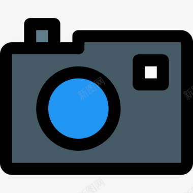 数码相机照片4线性彩色图标图标