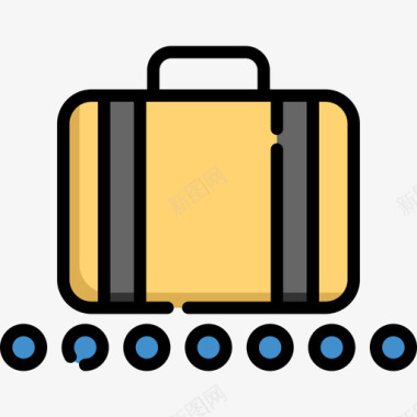 行李29号机场线性颜色图标图标