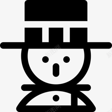 雪人圣诞化身装满了图标图标