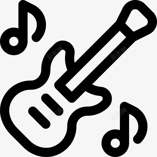 贝司吉他音乐节21线性图标svg_新图网 https://ixintu.com 线性 贝司吉他 音乐节21