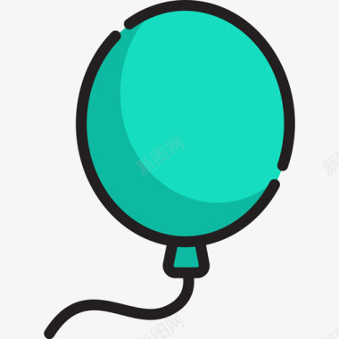 气球庆祝活动2线性颜色图标图标