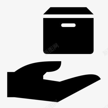 手与箱交货包裹图标图标
