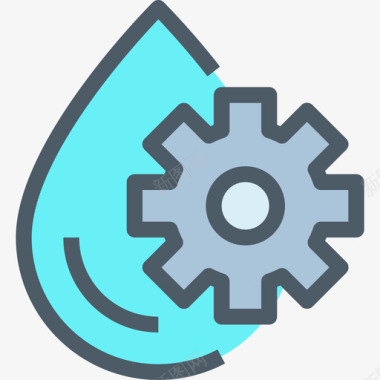 水工业5线性颜色图标图标