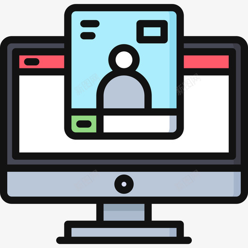 视频通话计算机功能3线性颜色图标svg_新图网 https://ixintu.com 线性颜色 视频通话 计算机功能3