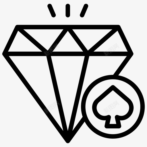 钻石宝石赌场元素线图标svg_新图网 https://ixintu.com 宝石 赌场元素线图标 钻石