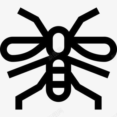 黄蜂昆虫4线状图标图标