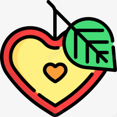 水果爱情18线性颜色图标图标