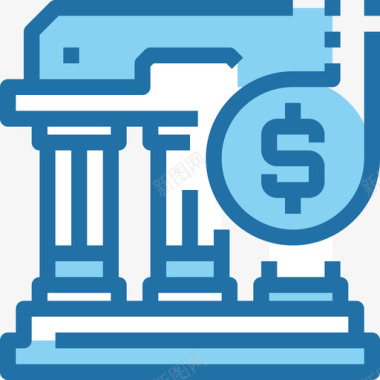 银行储蓄和投资4蓝色图标图标