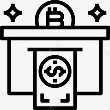 取款比特币24线性图标图标