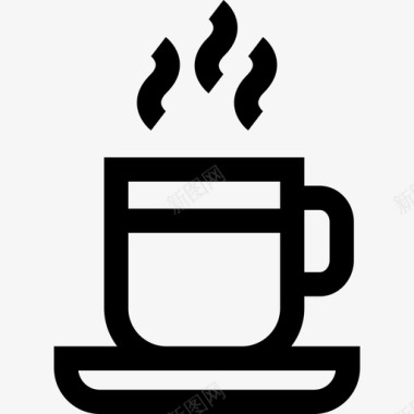 咖啡杯创意流程46线性图标图标