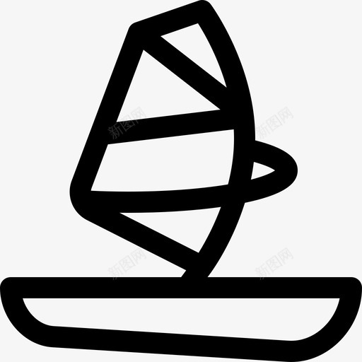 风帆极限运动14直线型图标svg_新图网 https://ixintu.com 极限运动14 直线型 风帆