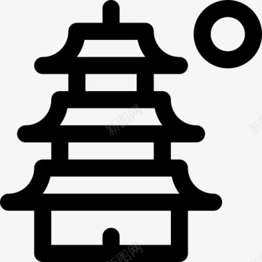 宝塔日本7直线型图标图标