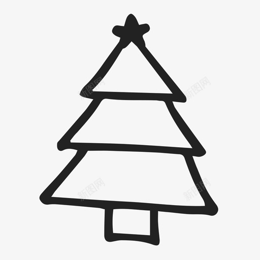 圣诞树松树圣诞节图标svg_新图网 https://ixintu.com 圣诞树 圣诞节 松树