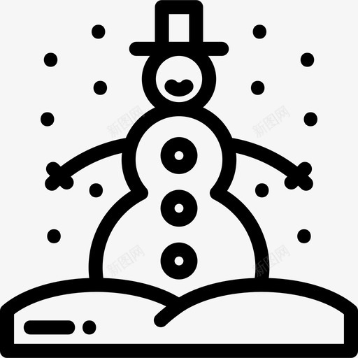 雪人冬季自然直线型图标svg_新图网 https://ixintu.com 冬季自然 直线型 雪人