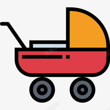 婴儿车玩具26线性颜色图标图标