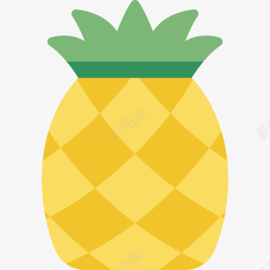 菠萝热带13扁平图标图标