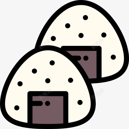 Onigiri亚洲餐厅线性颜色图标svg_新图网 https://ixintu.com Onigiri 亚洲餐厅 线性颜色