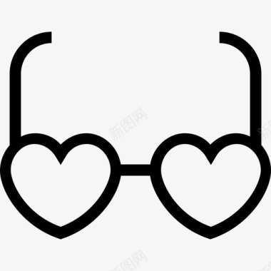 眼镜爱情浪漫5线性图标图标