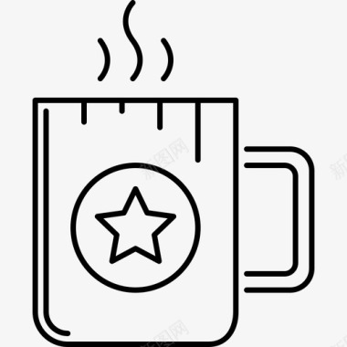 咖啡杯商务145直线型图标图标