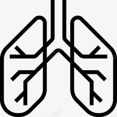 肺医学90线性图标图标