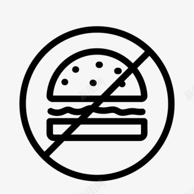 食品禁令街区体育图标图标