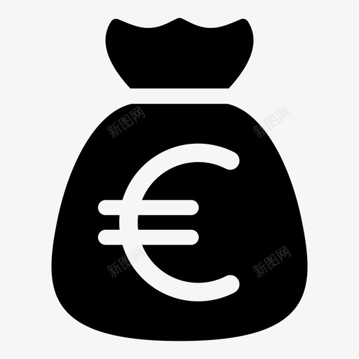 钱袋欧元欧元钱图标svg_新图网 https://ixintu.com 欧元 欧元钱 金融业和银行业 钱袋