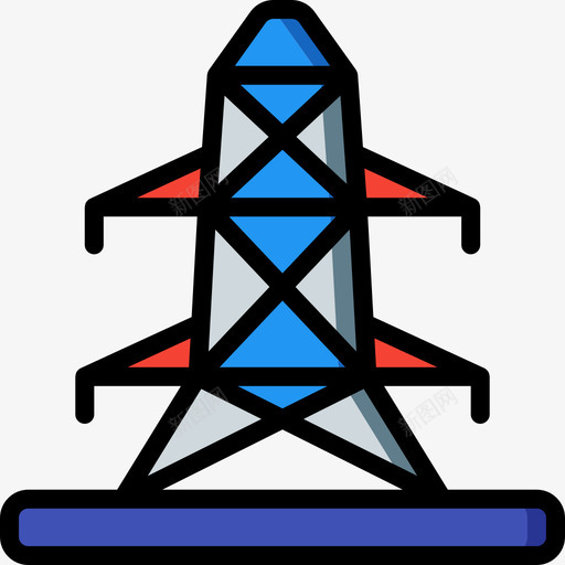 电塔电力和能源5线颜色图标svg_新图网 https://ixintu.com 电力和能源5 电塔 线颜色