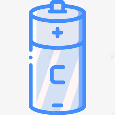 电池电源和能量6蓝色图标图标