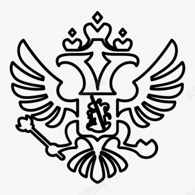 俄罗斯盾徽鹰君主制图标图标